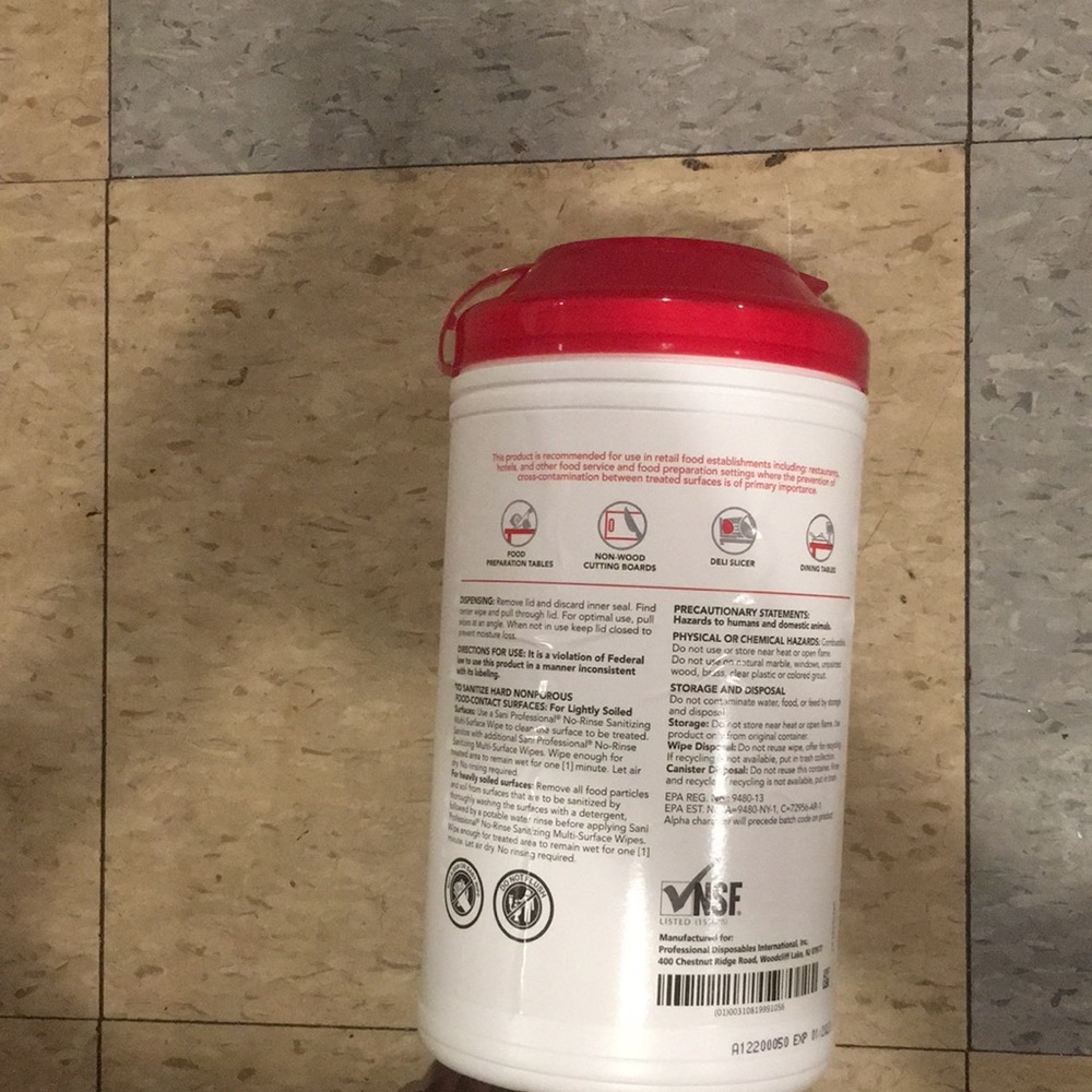 Sanitizer wipes